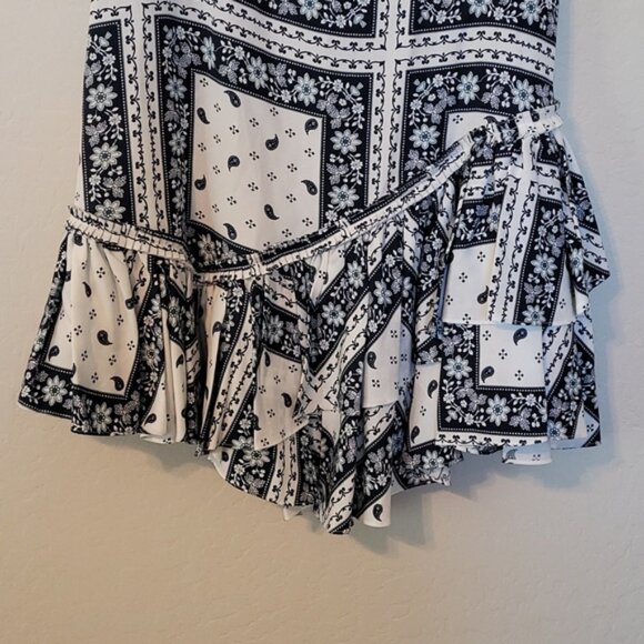 Anthropologie Cinq a Sept Minella off Shoulder Asymmetric Blue White Dress SZ 8 - Picture 6 of 13